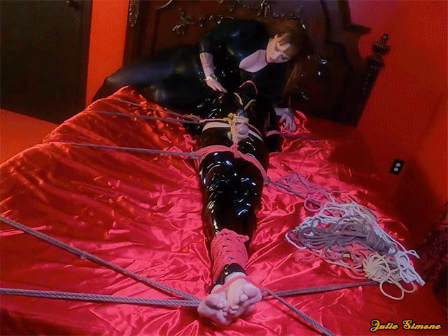 Femdom bondage with cock and ball bondage and vibrator in orgasm control predicament scene 