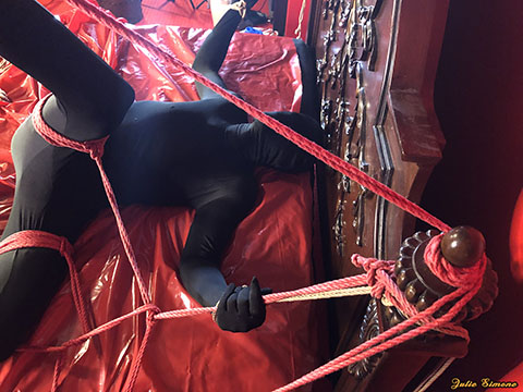 bondage male zentai suit