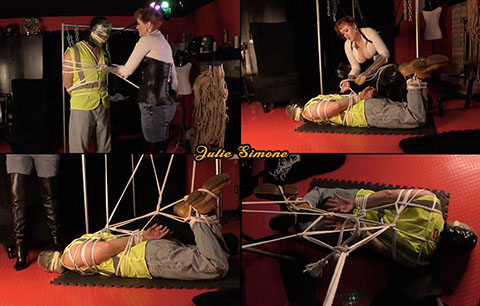 femdom hogtie w construction worker